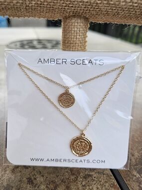 Amber Sceats Gold Layered Coin Pendant Necklace